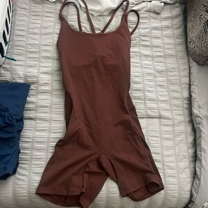brown workout onesie - PR fitness size small